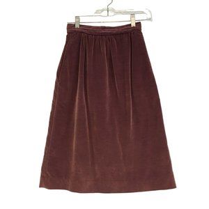 Vino do Casa Pink Mauve Velvet Vintage Straight A-Line Skirt, sz‎ 7, 24 waist